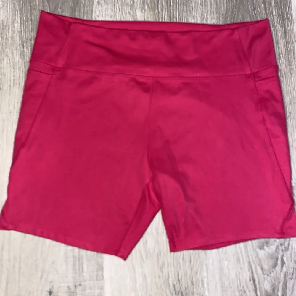 Freely Womens Pocket Bike Shorts‎ Plus Size 2X Hot Pink Activewear Academy